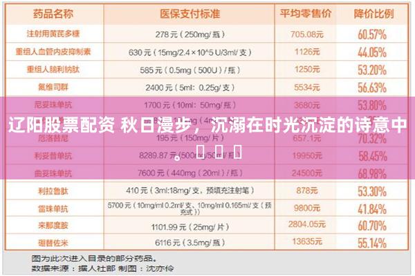 辽阳股票配资 秋日漫步，沉溺在时光沉淀的诗意中。 ​​​