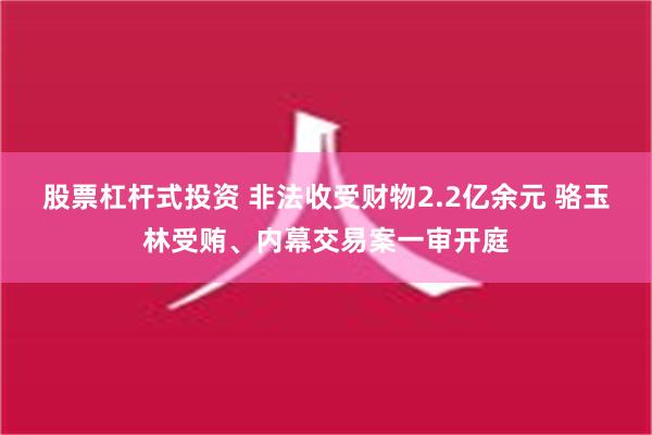 股票杠杆式投资 非法收受财物2.2亿余元 骆玉林受贿、内幕交易案一审开庭