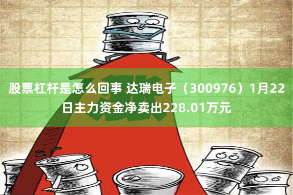 股票杠杆是怎么回事 达瑞电子（300976）1月22日主力资金净卖出228.01万元