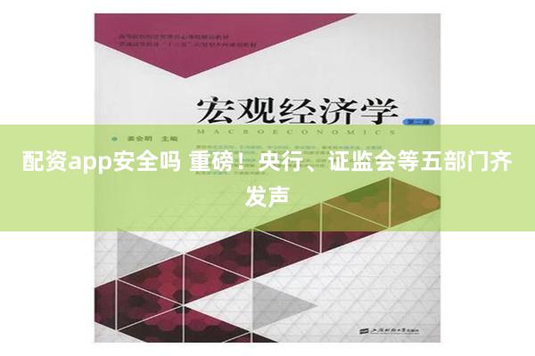 配资app安全吗 重磅！央行、证监会等五部门齐发声